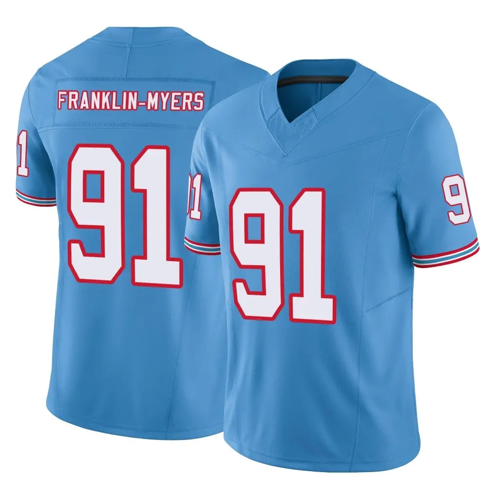 Rebec T.Titans #91 John Franklin-Myers Player Light Blue Limited Vapor F.U.S.E. Home Game Stitched Jerseys