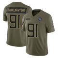 Rebec T.Titans #91 John Franklin-Myers Player Olive Limited 2025 Salute to Service Home Game Stitched Jerseys
