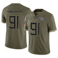 Rebec T.Titans #91 John Franklin-Myers Player Olive Limited Salute to Service Home Game Stitched Jerseys