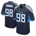 Rebec T.Titans #98 Jeffery Simmons Player Navy Home Game Stitched Jerseys