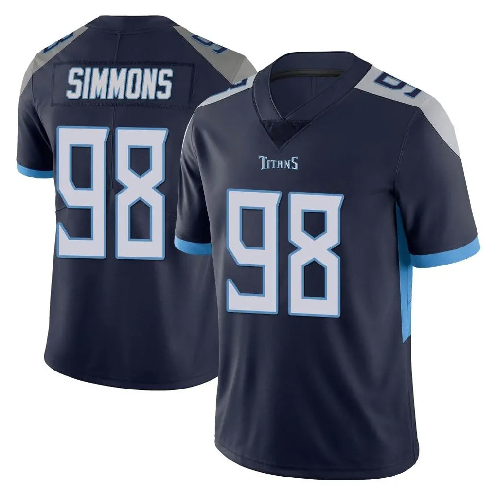 Rebec T.Titans #98 Jeffery Simmons Player Navy Limited Vapor Untouchable Home Game Stitched Jerseys