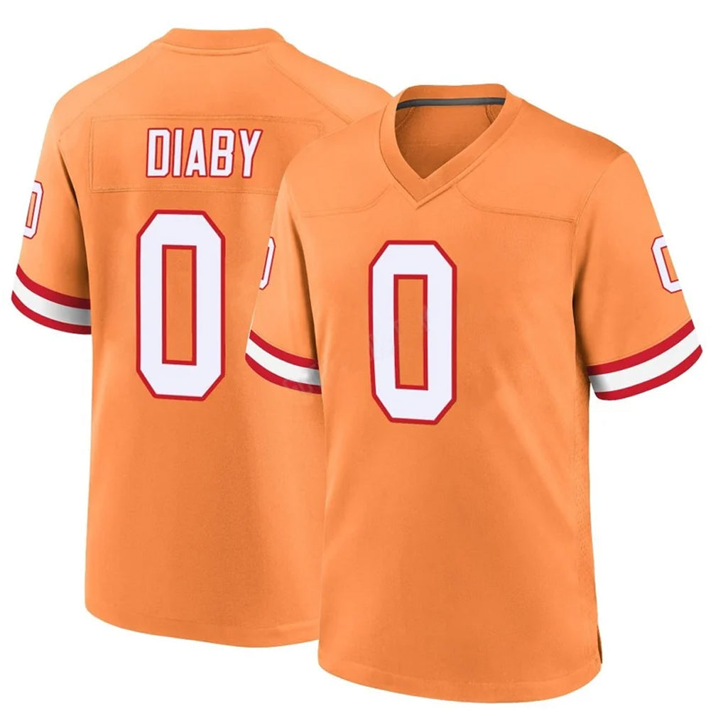 Rebec TB.Buccaneers #0 Yaya Diaby Player Orange Throwback Home Game Stitched Jerseys