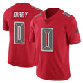 Rebec TB.Buccaneers #0 Yaya Diaby Player Red Limited Color Rush Home Game Stitched Jerseys