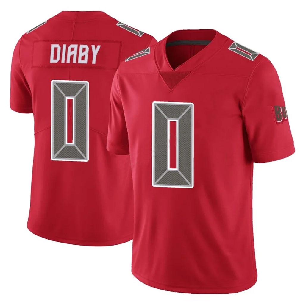 Rebec TB.Buccaneers #0 Yaya Diaby Player Red Limited Color Rush Home Game Stitched Jerseys