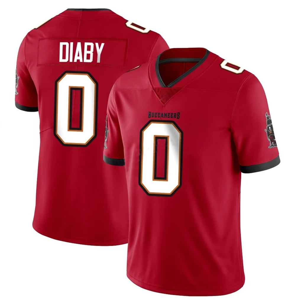 Rebec TB.Buccaneers #0 Yaya Diaby Player Red Limited Vapor F.U.S.E. Home Game Stitched Jerseys