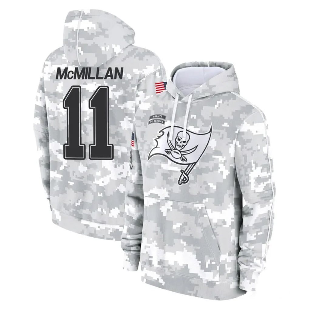 Rebec TB.Buccaneers #11 Jalen McMillan Player Arctic Camo Limited Salute to Service Pullover Hoodies Game Stitched Jerseys