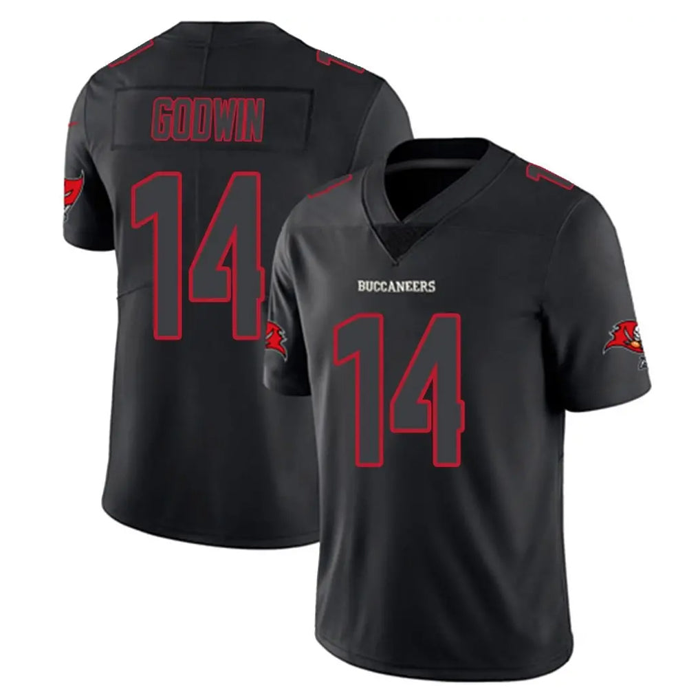 Rebec TB.Buccaneers #14 Chris Godwin Jr. Player Black Impact Limited Home Game Stitched Jerseys