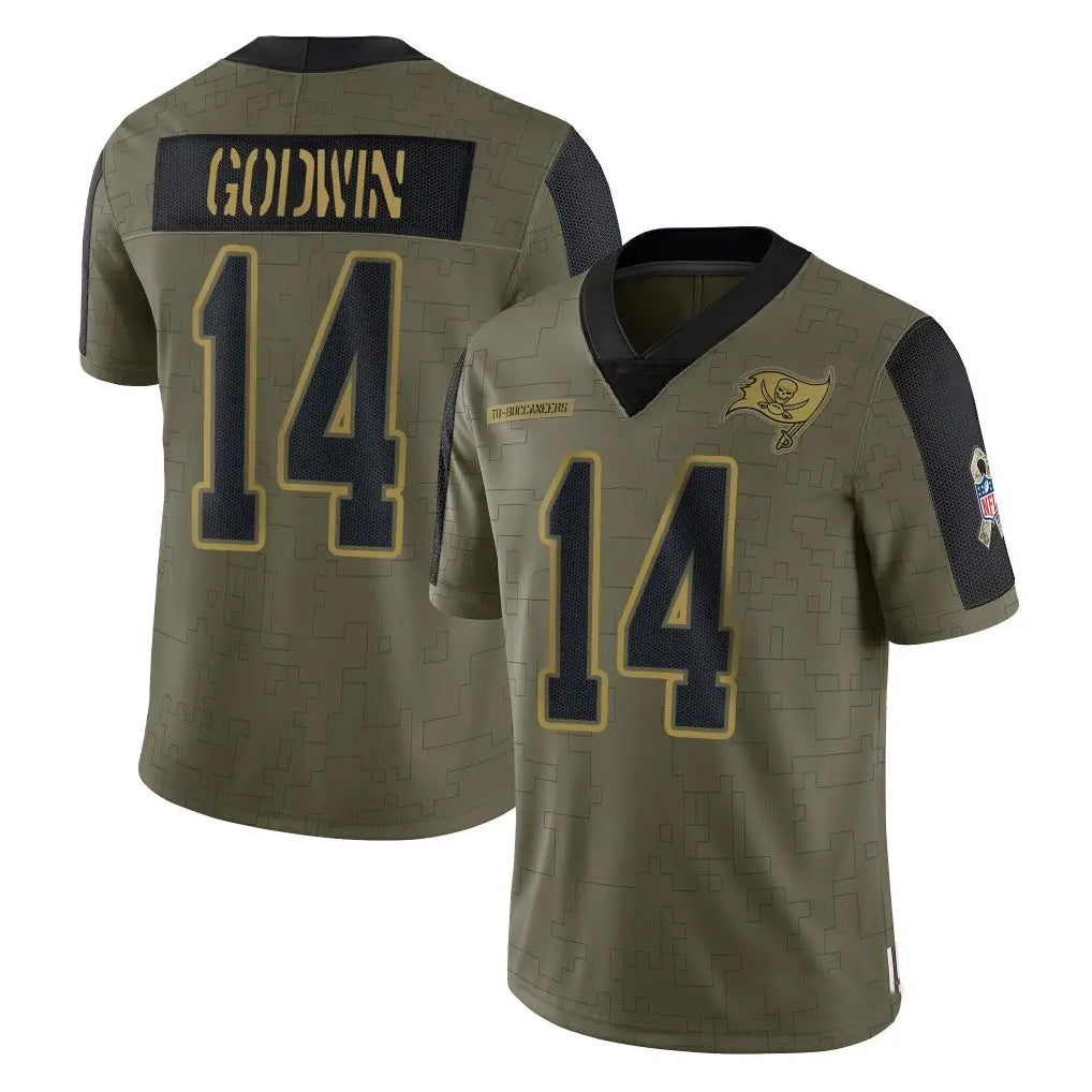 Rebec TB.Buccaneers #14 Chris Godwin Jr. Player Olive Salute To Service Limited Game Stitched Jerseys