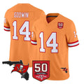Rebec TB.Buccaneers #14 Chris Godwin Jr. Player Orange 50th Season Vapor Limited Home Game Stitched Jerseys