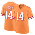 Rebec TB.Buccaneers #14 Chris Godwin Jr. Player Orange Throwback Home Game Stitched Jerseys