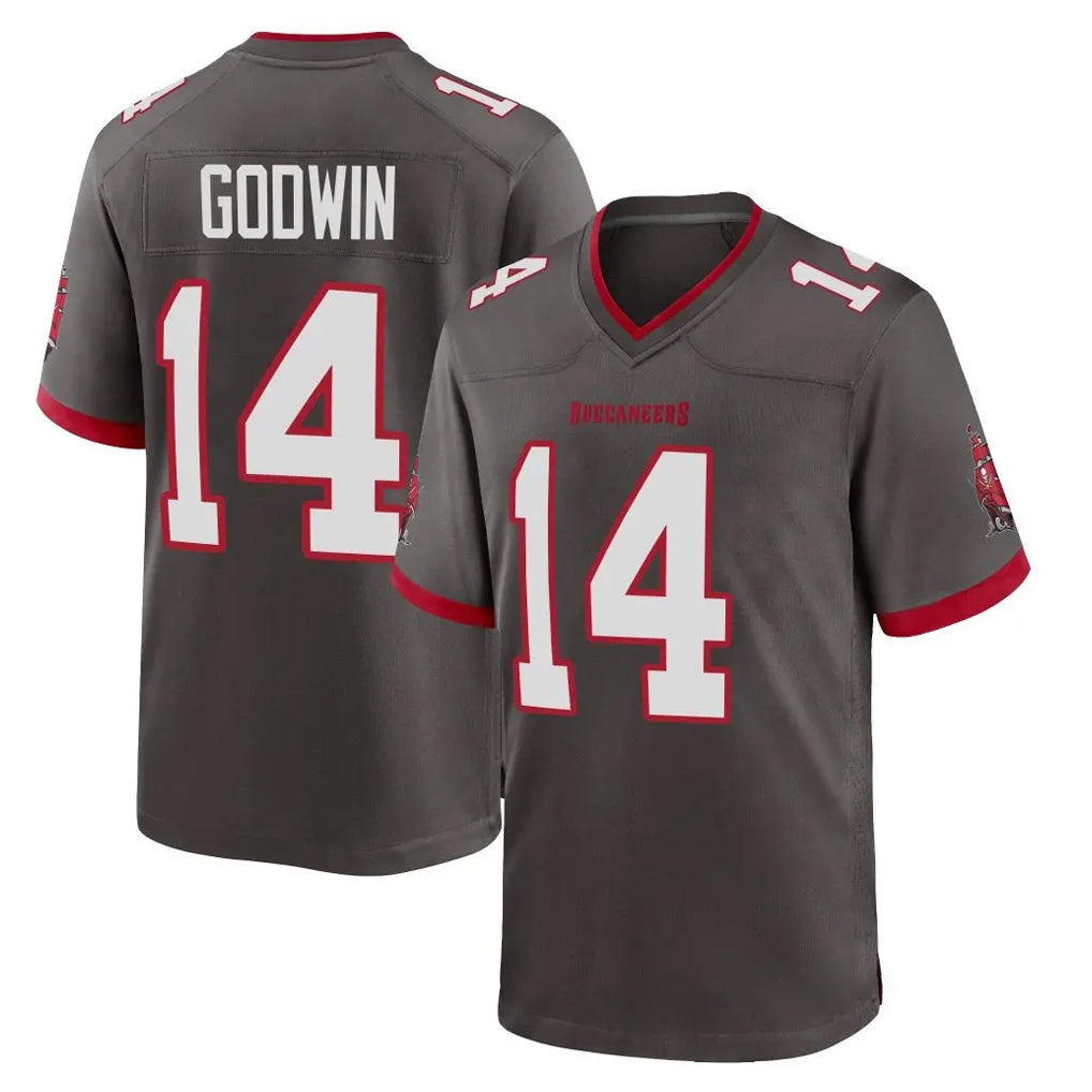 Rebec TB.Buccaneers #14 Chris Godwin Jr. Player Pewter Alternate Home Game Stitched Jerseys