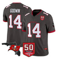 Rebec TB.Buccaneers #14 Chris Godwin Jr. Player Pewter Limited 2026 Season Vapor F.U.S.E. Home Game Stitched Jerseys