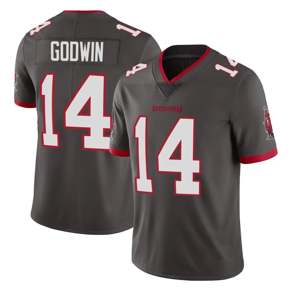 Rebec TB.Buccaneers #14 Chris Godwin Jr. Player Pewter Limited Alternate Vapor Home Game Stitched Jerseys
