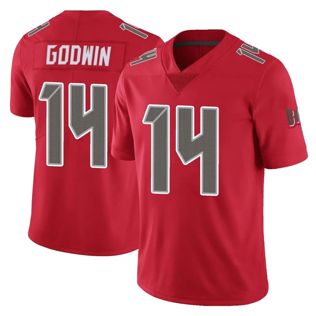 Rebec TB.Buccaneers #14 Chris Godwin Jr. Player Red Limited Color Rush Home Game Stitched Jerseys