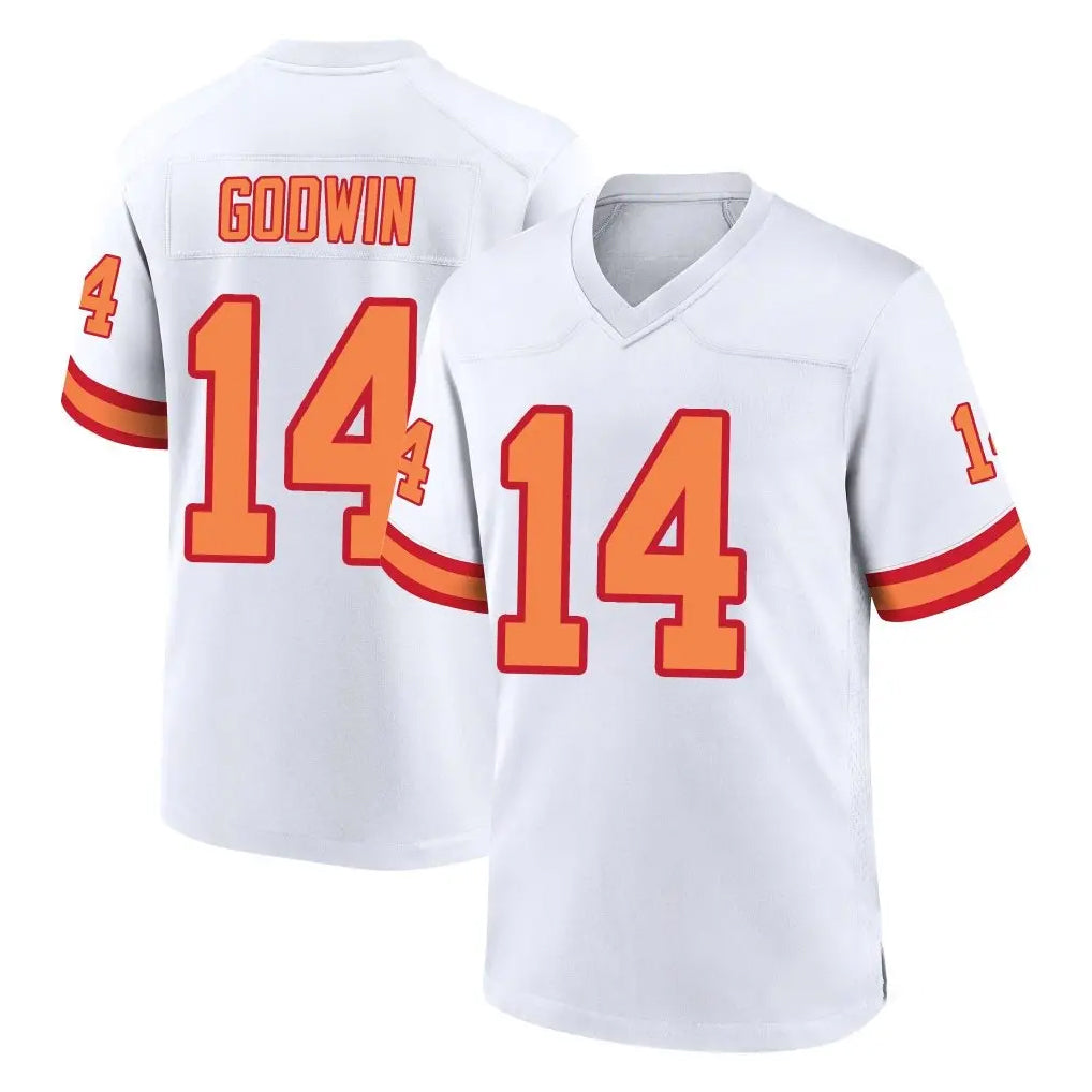 Rebec TB.Buccaneers #14 Chris Godwin Jr. Player White '76 Home Game Stitched Jerseys