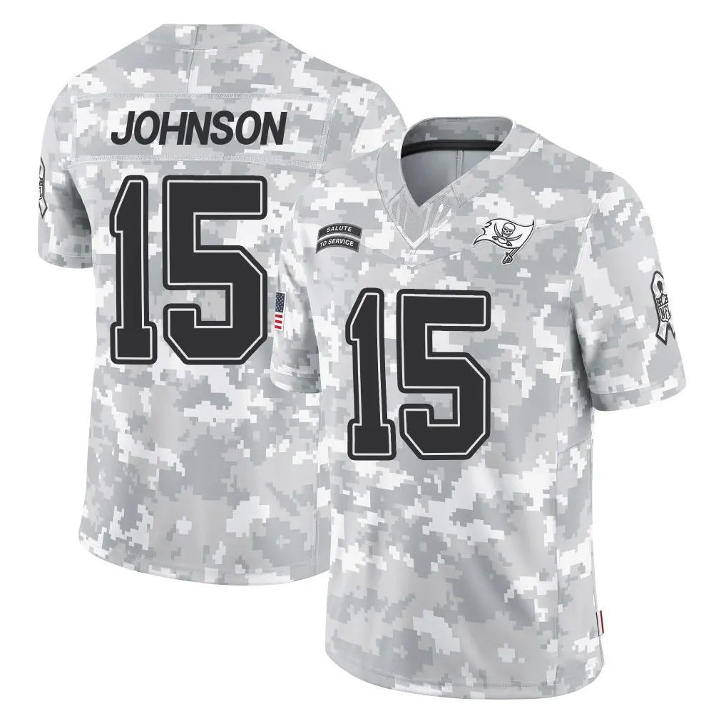 Rebec TB.Buccaneers #15 Tez Johnson Player Arctic Camo Limited Salute To Service Home Game Stitched Jerseys