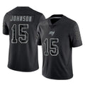 Rebec TB.Buccaneers #15 Tez Johnson Player Black Reflective Limited Home Game Stitched Jerseys