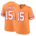 Rebec TB.Buccaneers #15 Tez Johnson Player Orange Throwback Home Game Stitched Jerseys