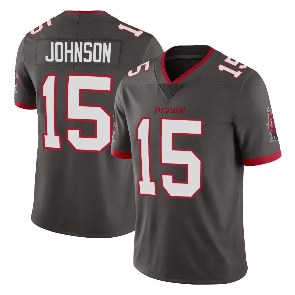 Rebec TB.Buccaneers #15 Tez Johnson Player Pewter Limited Alternate Vapor Home Game Stitched Jerseys