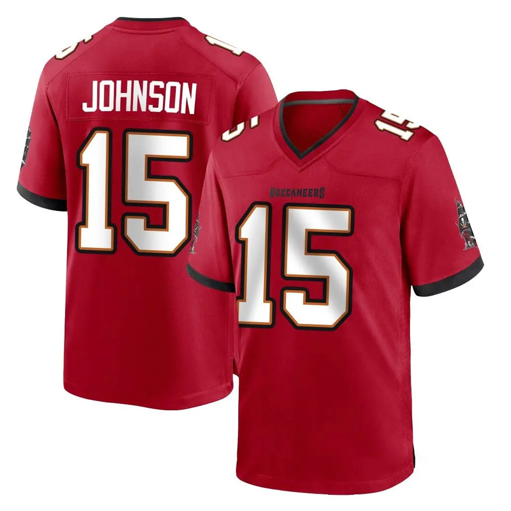 Rebec TB.Buccaneers #15 Tez Johnson Player Red Home Game Stitched Jerseys
