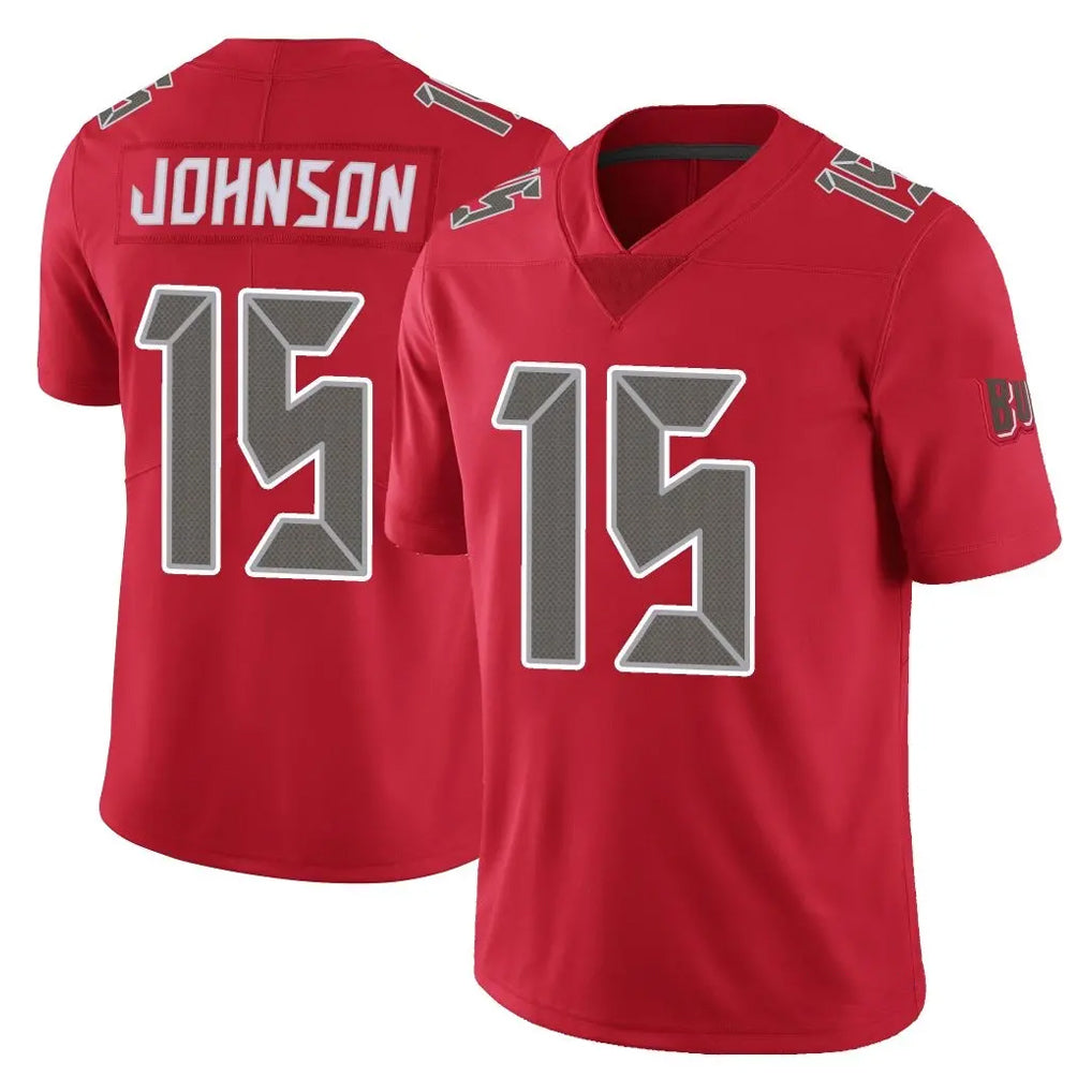Rebec TB.Buccaneers #15 Tez Johnson Player Red Limited Color Rush Home Game Stitched Jerseys