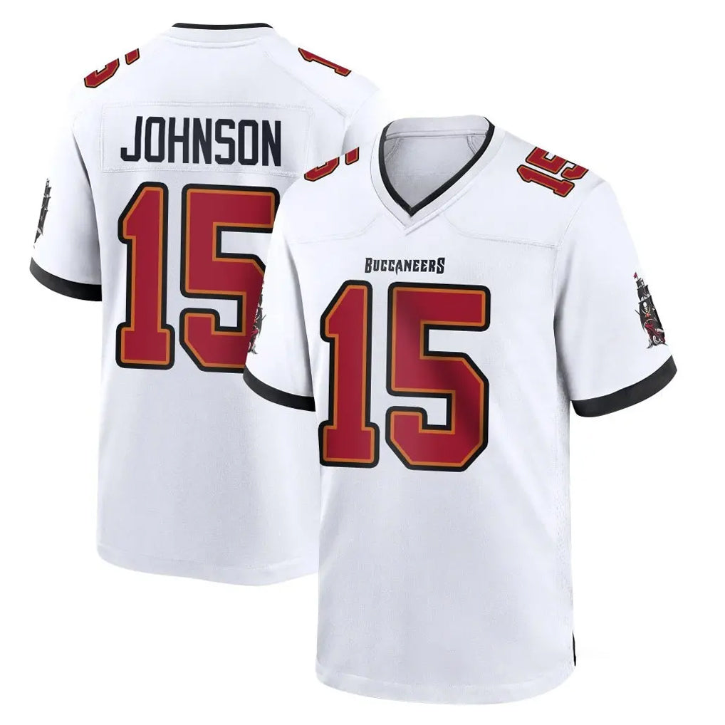 Rebec TB.Buccaneers #15 Tez Johnson Player White Home Game Stitched Jerseys