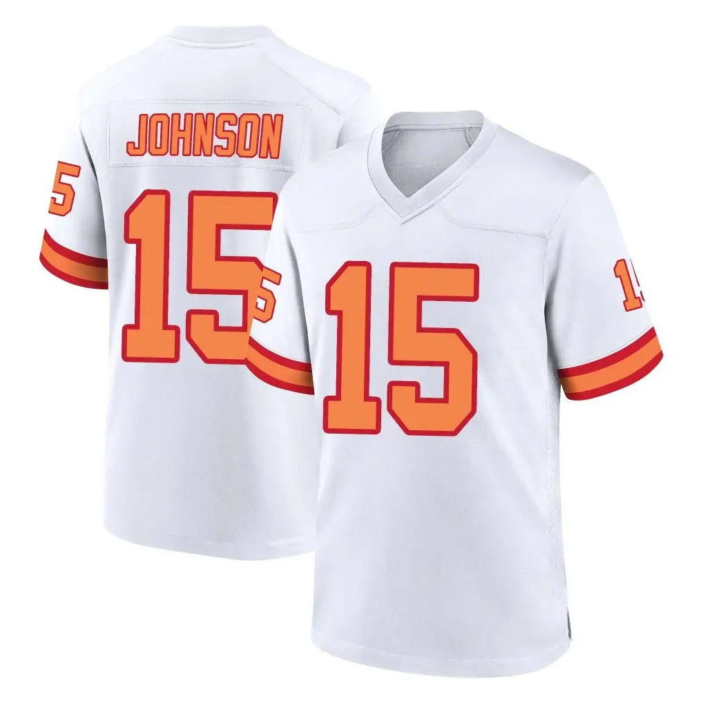 Rebec TB.Buccaneers #15 Tez Johnson Player White '76 Home Game Stitched Jerseys