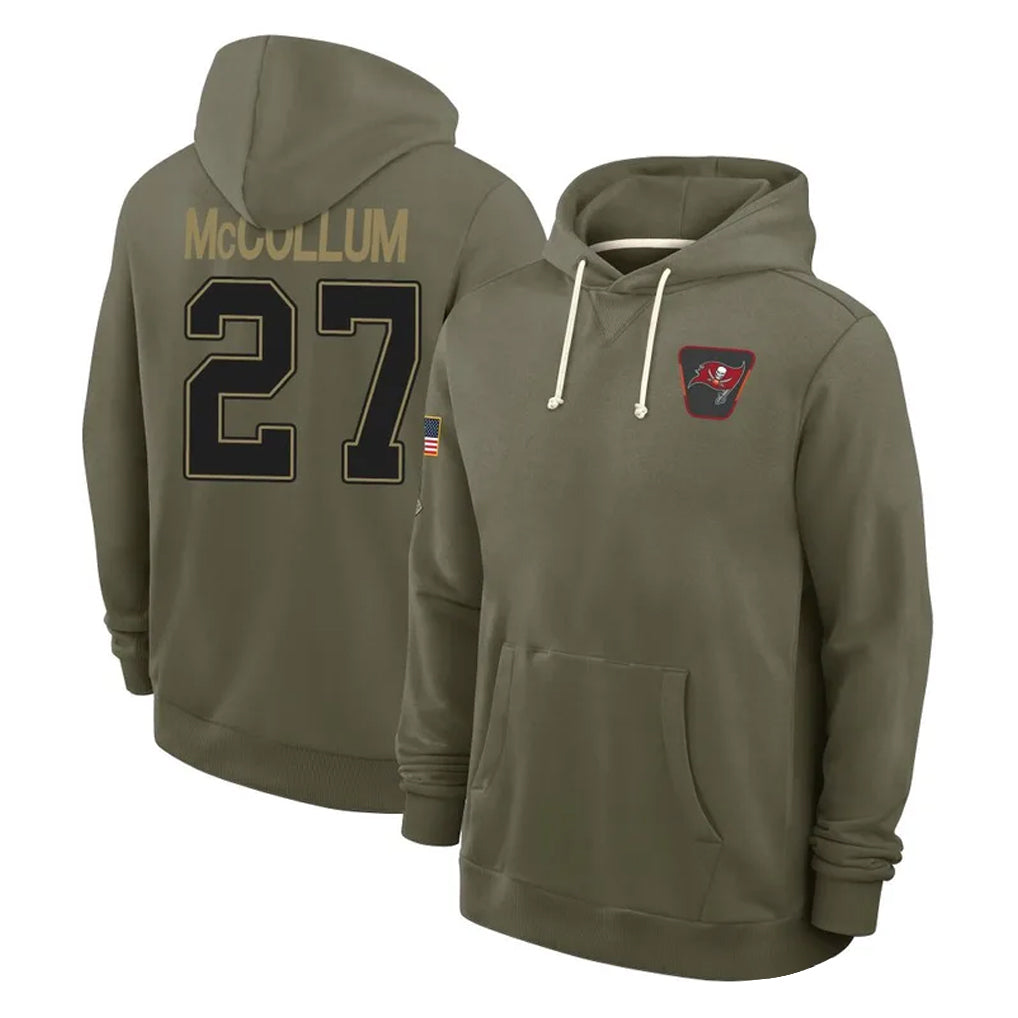 Rebec TB.Buccaneers #27 Zyon McCollum Player Olive Salute to Service Pullover Hoodies Limited Stitched Jerseys