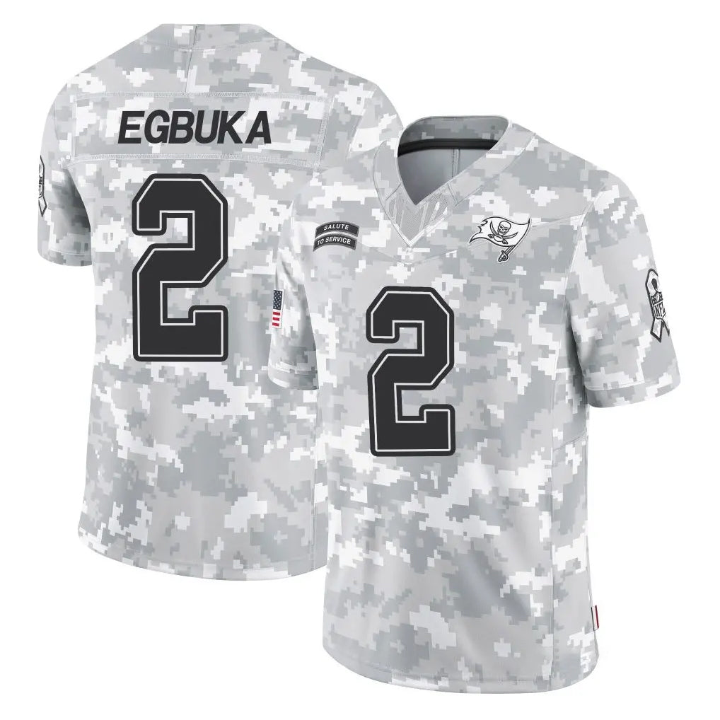 Rebec TB.Buccaneers #2 Emeka Egbuka Player Arctic Camo Limited Salute To Service Home Game Stitched Jerseys