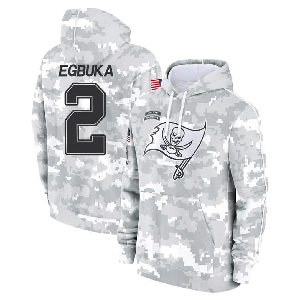 Rebec TB.Buccaneers #2 Emeka Egbuka Player Arctic Camo Limited Salute to Service Pullover Hoodies Game Stitched Jerseys