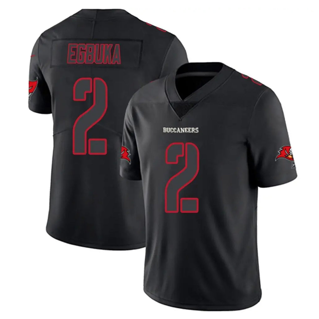 Rebec TB.Buccaneers #2 Emeka Egbuka Player Black Impact Limited Home Game Stitched Jerseys