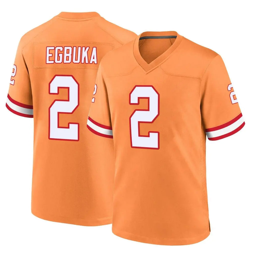 Rebec TB.Buccaneers #2 Emeka Egbuka Player Orange Throwback Home Game Stitched Jerseys