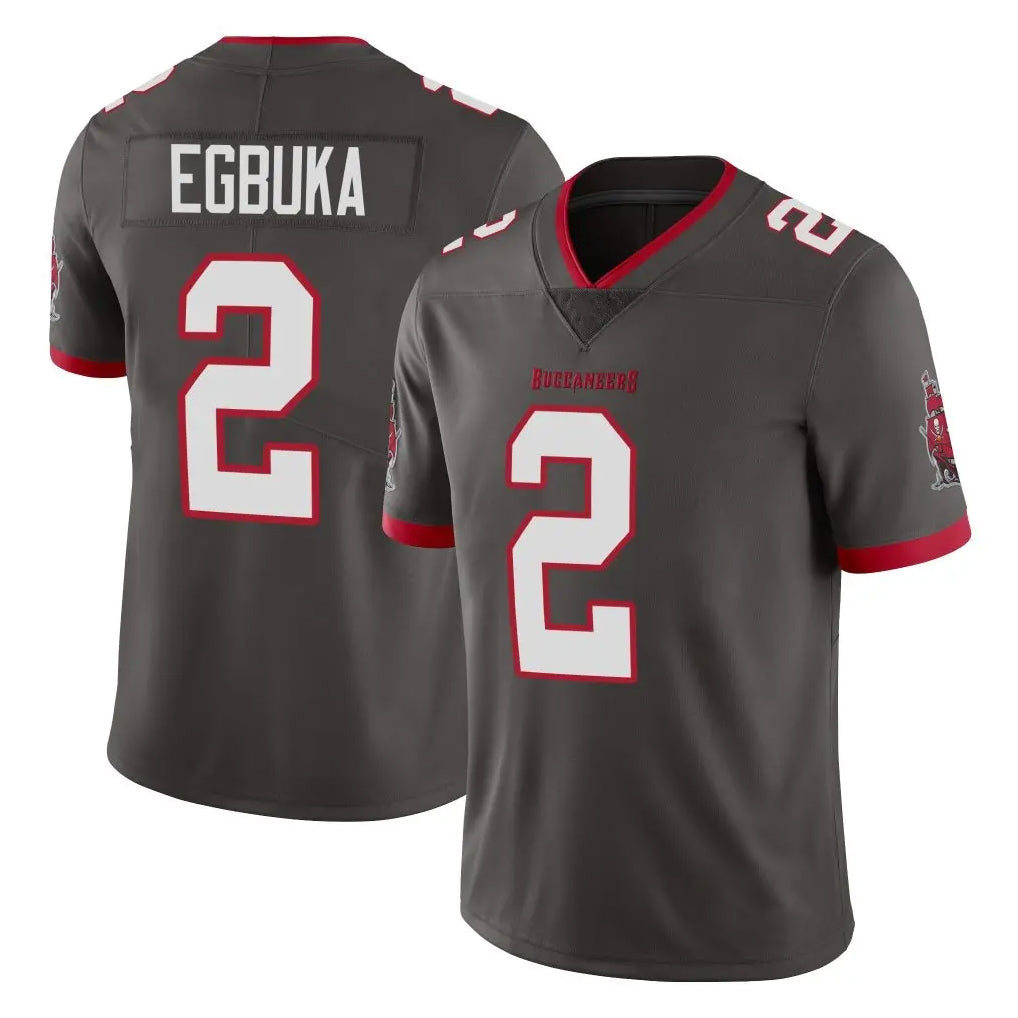 Rebec TB.Buccaneers #2 Emeka Egbuka Player Pewter Limited Alternate Vapor Home Game Stitched Jerseys