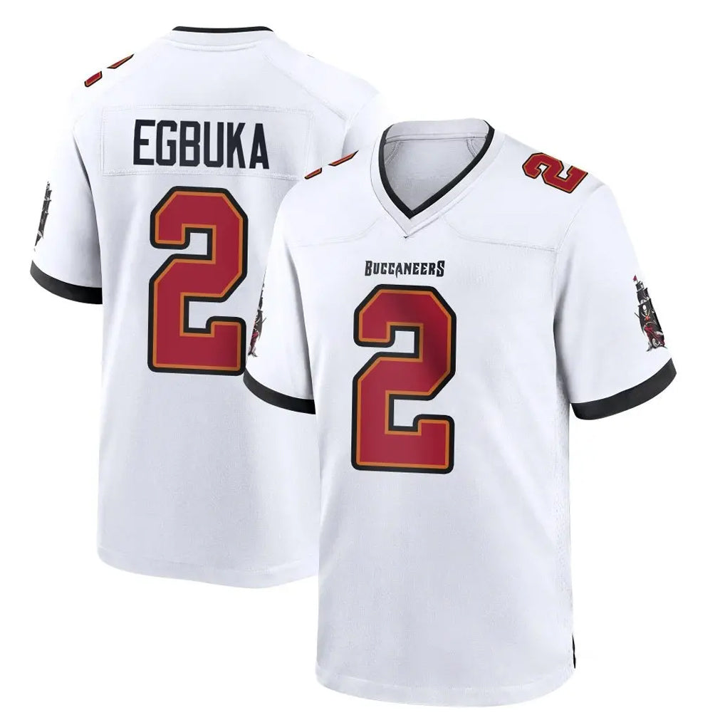 Rebec TB.Buccaneers #2 Emeka Egbuka Player White Home Game Stitched Jerseys