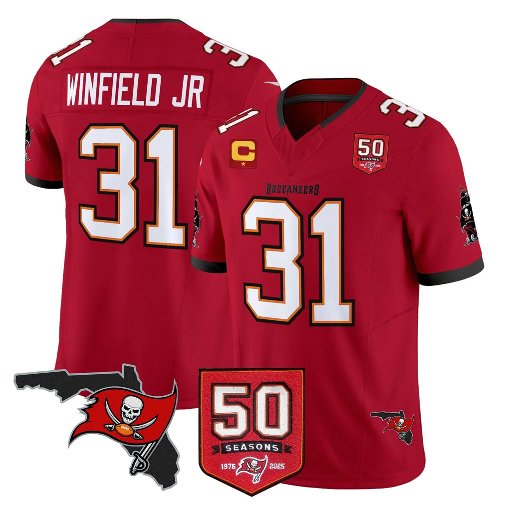 Rebec TB.Buccaneers #31 Antoine Winfield Jr. Player Red Limited Color Rush Home Game Stitched Jerseys
