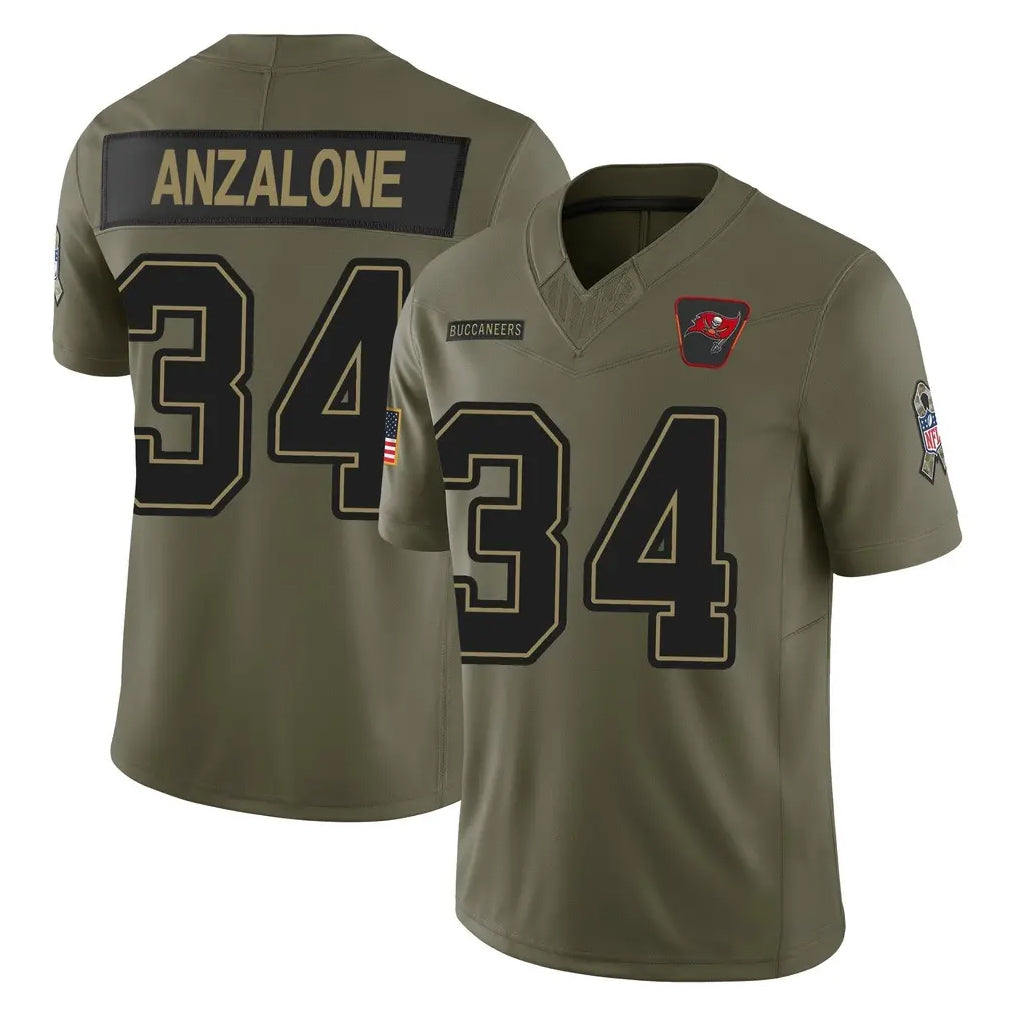 Rebec TB.Buccaneers #34 Alex Anzalone Player Olive 2025 Salute To Service Limited Home Game Stitched Jerseys