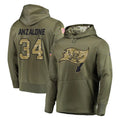 Rebec TB.Buccaneers #34 Alex Anzalone Player Olive Salute to Service Pullover Hoodie Home Game Stitched Jerseys