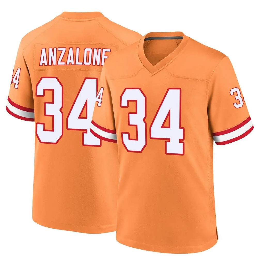 Rebec TB.Buccaneers #34 Alex Anzalone Player Orange Throwback Home Game Stitched Jerseys