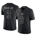Rebec TB.Buccaneers #3 Rueben Bain Jr. Player Black Reflective Limited Home Game Stitched Jerseys