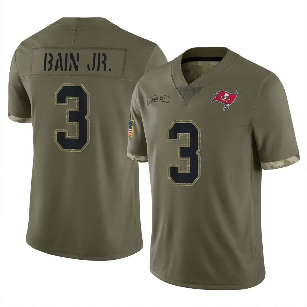 Rebec TB.Buccaneers #3 Rueben Bain Jr. Player Olive Limited Salute To Service Home Game Stitched Jerseys