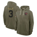 Rebec TB.Buccaneers #3 Rueben Bain Jr. Player Olive Salute to Service Pullover Hoodies Limited Stitched Jerseys