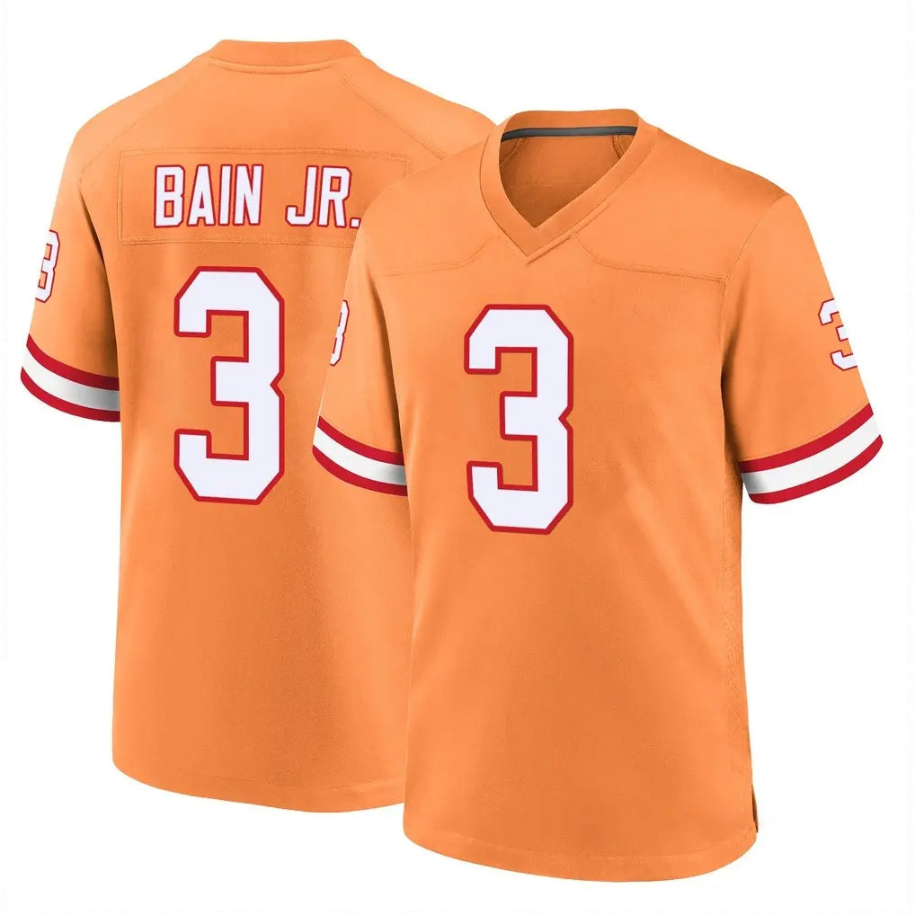 Rebec TB.Buccaneers #3 Rueben Bain Jr. Player Orange Throwback Home Game Stitched Jerseys