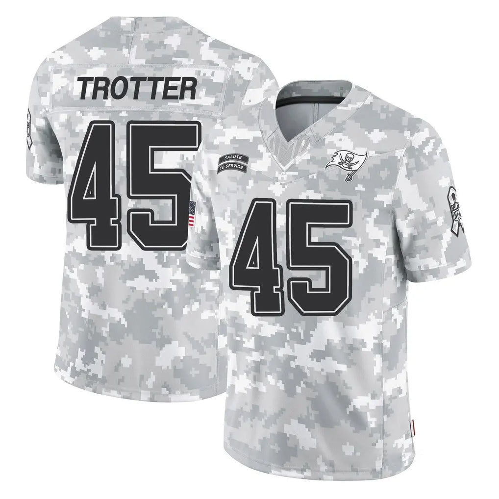 Rebec TB.Buccaneers #45 Josiah Trotte Player Arctic Camo Limited Salute To Service Home Game Stitched Jerseys
