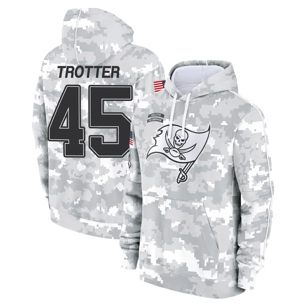 Rebec TB.Buccaneers #45 Josiah Trotte Player Arctic Camo Limited Salute to Service Pullover Hoodies Game Stitched Jerseys