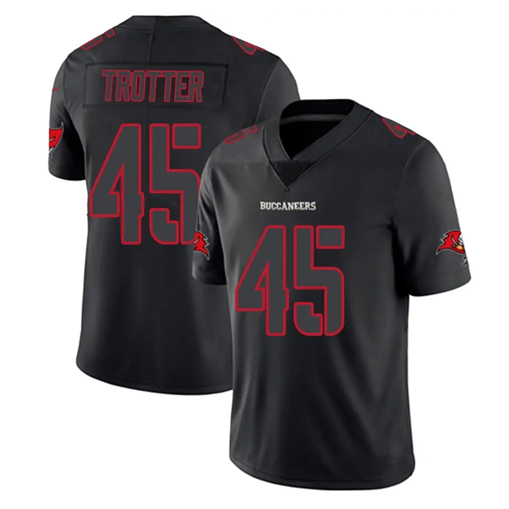 Rebec TB.Buccaneers #45 Josiah Trotte Player Black Impact Limited Home Game Stitched Jerseys