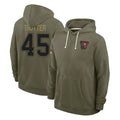 Rebec TB.Buccaneers #45 Josiah Trotte Player Olive Salute to Service Pullover Hoodies Limited Stitched Jerseys