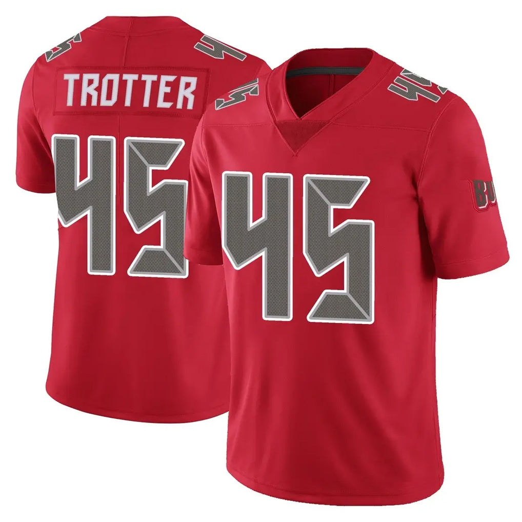 Rebec TB.Buccaneers #45 Josiah Trotte Player Red Limited Color Rush Home Game Stitched Jerseys