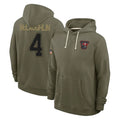 Rebec TB.Buccaneers #4 Chase McLaughlin Player Olive Salute to Service Pullover Hoodies Limited Stitched Jerseys