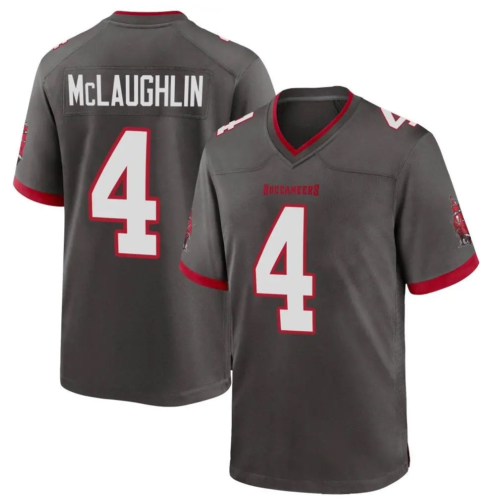 Rebec TB.Buccaneers #4 Chase McLaughlin Player Pewter Alternate Home Game Stitched Jerseys