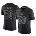 Rebec TB.Buccaneers #50 Vita Vea Player Black Reflective Limited Home Game Stitched Jerseys